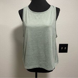 Gap Fit Brushed Tech Jersey  Sage Green Muscle Tee XL